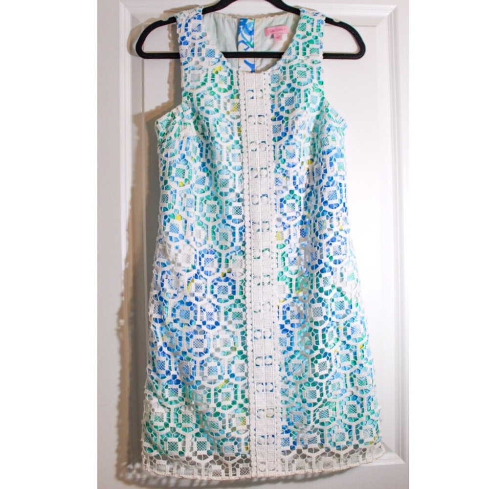 Lilly Pulitzer | 2 | Rosalie Shift Dress in Resort White Geo Macrame Lace